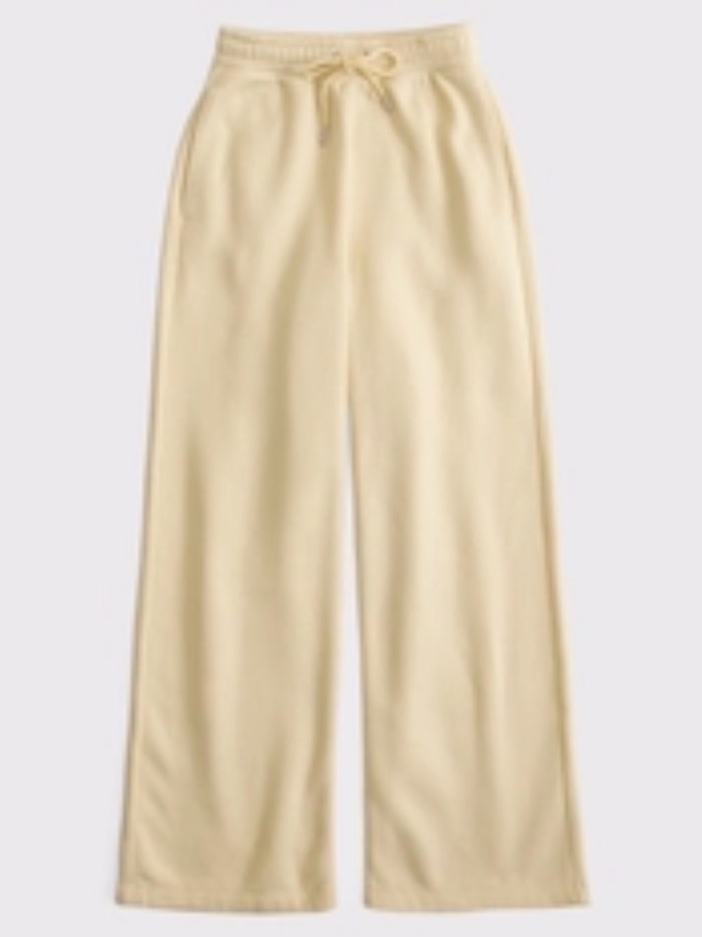 Abercrombie & Fitch Wide-Leg Drawstring Pants in Pale Yellow